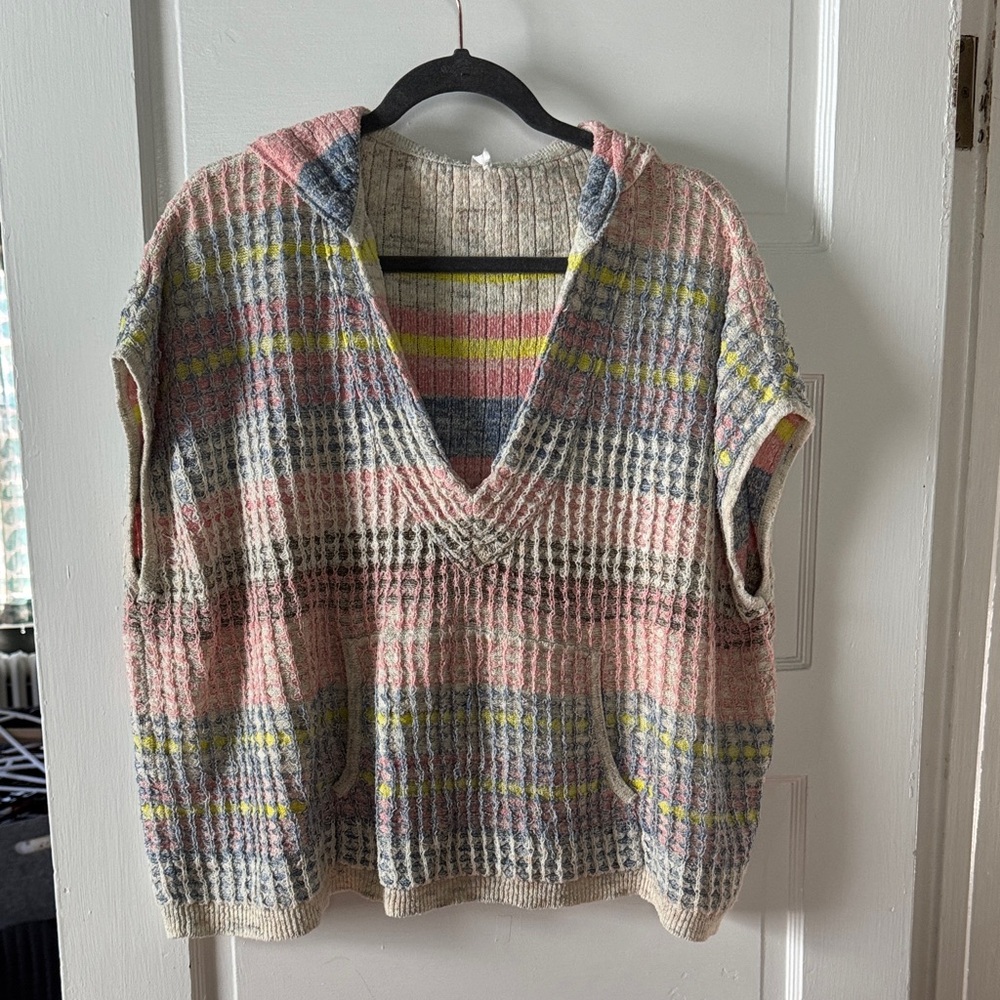 Daily Practice by Anthropologie Multicolor Striped Women's Hooded Sweater